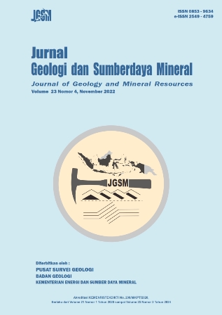 					View Vol. 23 No. 4 (2022): Jurnal Geologi dan Sumberdaya Mineral
				