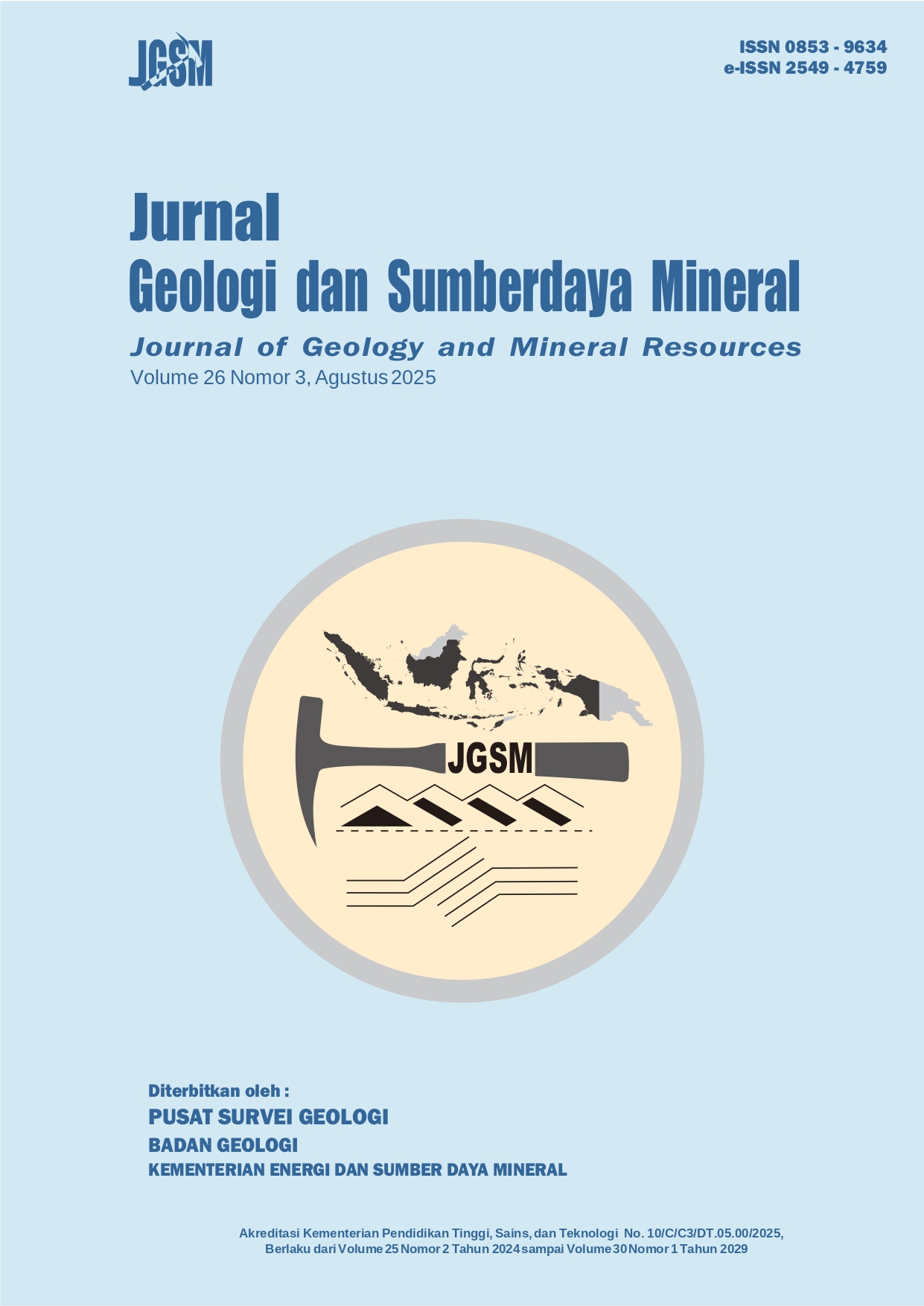 					View Vol. 26 No. 3 (2025): JURNAL GEOLOGI DAN SUMBERDAYA MINERAL
				