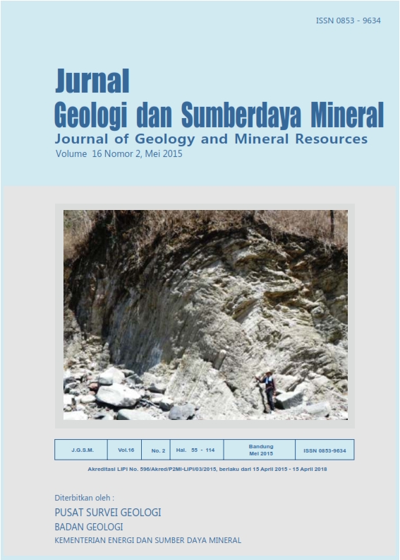 					View Vol. 16 No. 2 (2015): Jurnal Geologi dan Sumberdaya Mineral
				