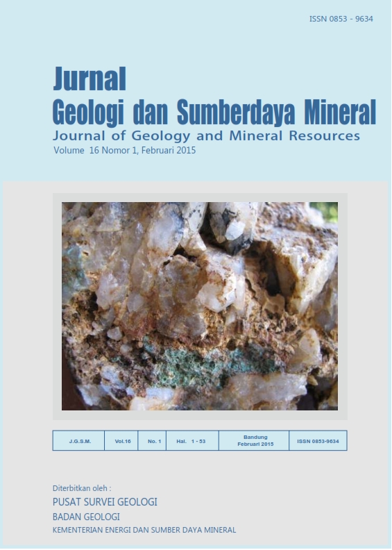 					View Vol. 16 No. 1 (2015): Jurnal Geologi dan Sumberdaya Mineral
				