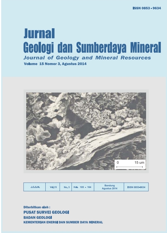 					View Vol. 15 No. 3 (2014): Jurnal Geologi dan Sumberdaya Mineral
				