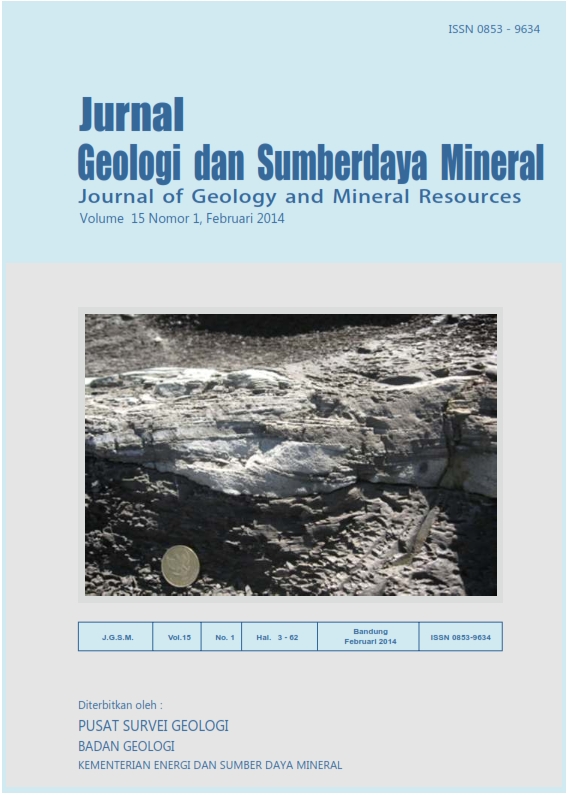 					View Vol. 15 No. 1 (2014): Jurnal Geologi dan Sumberdaya Mineral
				