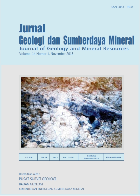 					View Vol. 14 No. 4 (2013): Jurnal Geologi dan Sumberdaya Mineral
				