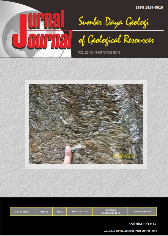 					View Vol. 22 No. 3 (2012): Jurnal Sumber Daya Geologi
				