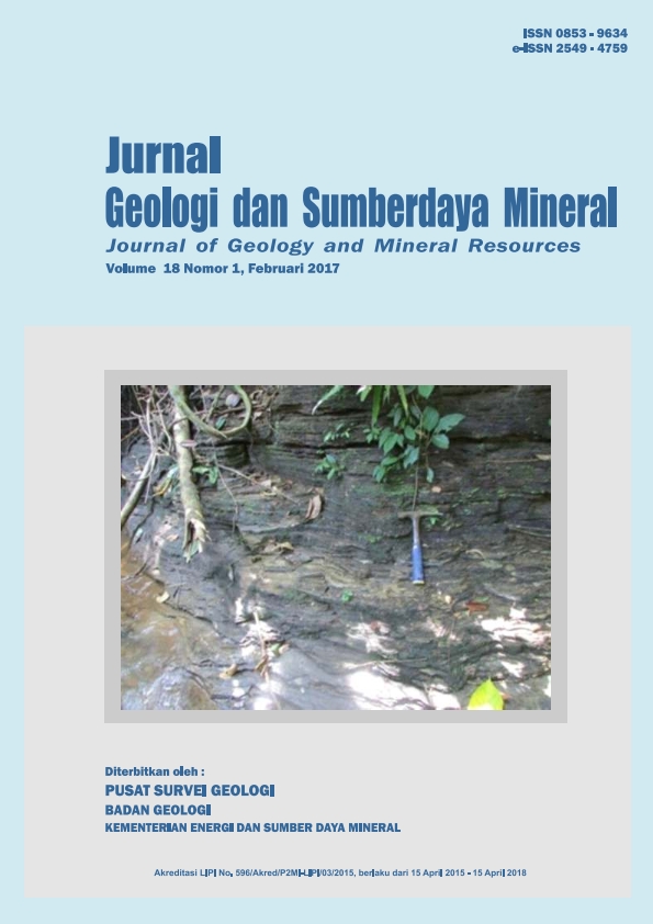 					View Vol. 18 No. 1 (2017): Jurnal Geologi dan Sumberdaya Mineral
				