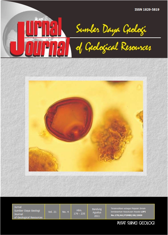 					View Vol. 21 No. 4 (2011): Jurnal Sumber Daya Geologi
				