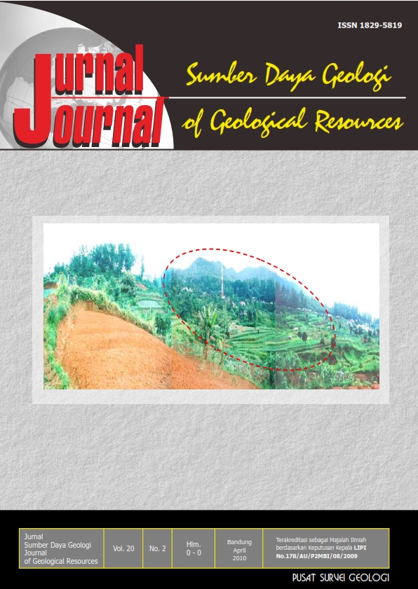 					View Vol. 20 No. 2 (2010): Jurnal Sumber Daya Geologi
				