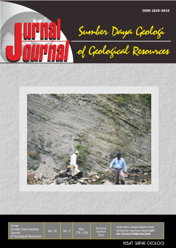 					View Vol. 20 No. 4 (2010): Jurnal Sumber Daya Geologi
				