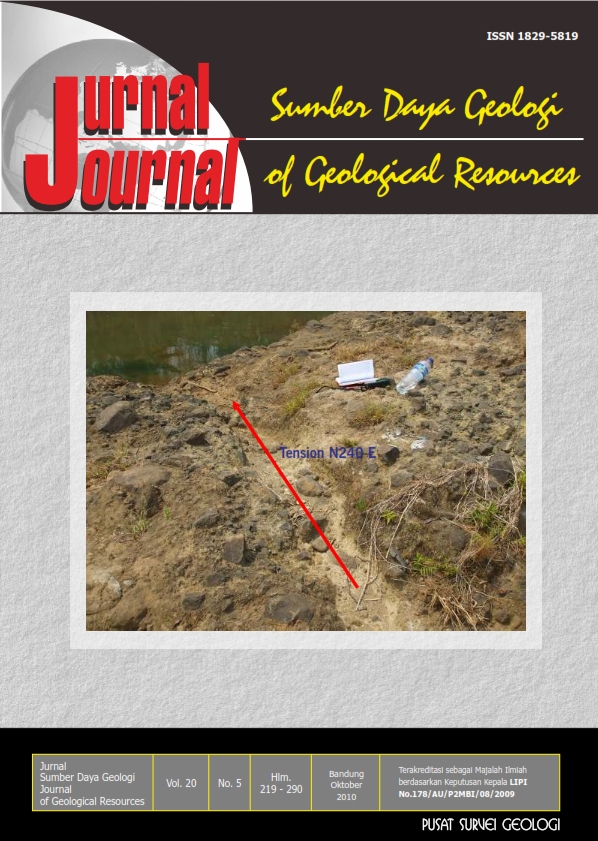 					View Vol. 20 No. 5 (2010): Jurnal Sumber Daya Geologi
				