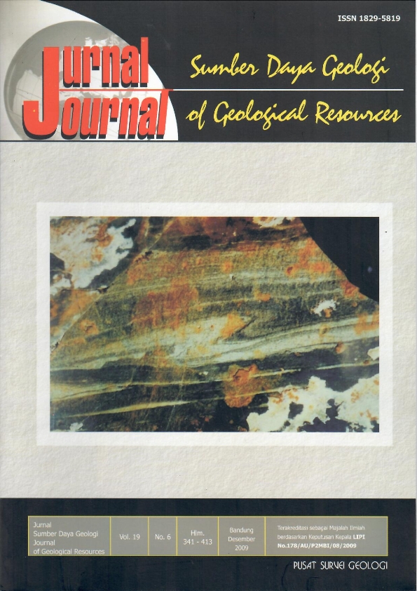 					View Vol. 19 No. 6 (2009): Jurnal Sumber Daya Geologi
				