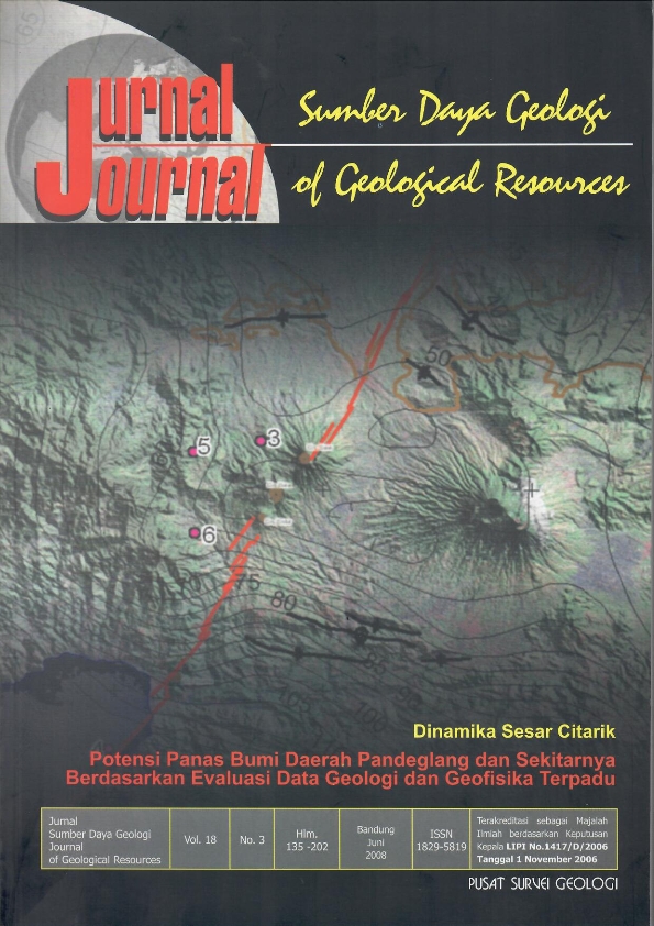 					View Vol. 18 No. 3 (2008): Jurnal Sumber Daya Geologi
				