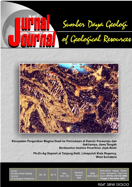 					View Vol. 18 No. 4 (2008): Jurnal Sumber Daya Geologi
				