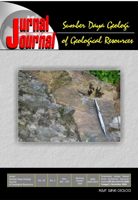 					View Vol. 18 No. 5 (2008): Jurnal Sumber Daya Geologi
				