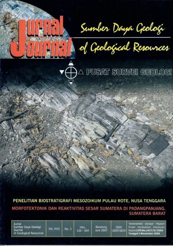 					View Vol. 17 No. 3 (2007): Jurnal Sumber Daya Geologi
				
