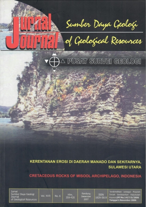 					View Vol. 17 No. 6 (2007): Jurnal Sumber Daya Geologi
				