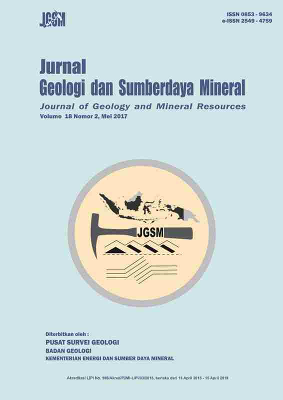 					View Vol. 18 No. 2 (2017): Jurnal Geologi dan Sumberdaya Mineral
				