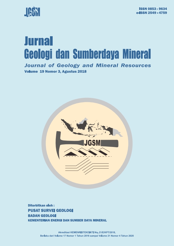 					View Vol. 19 No. 3 (2018): Jurnal Geologi dan Sumberdaya Mineral
				
